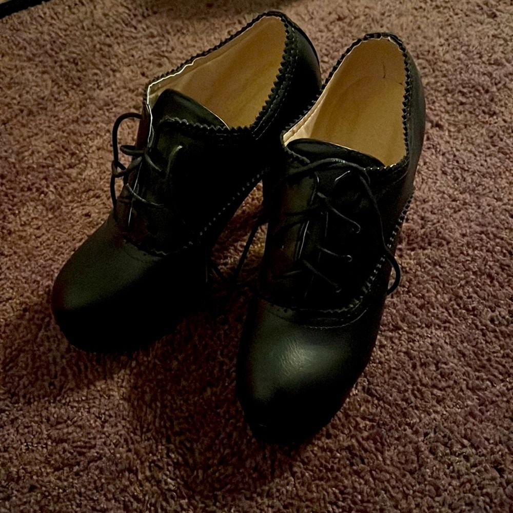 Black high heel booties